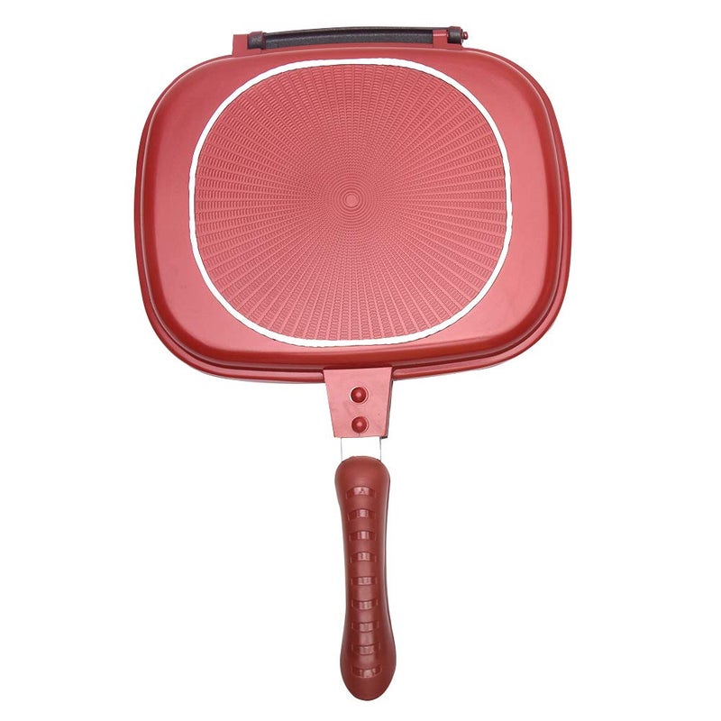 CfoPiryx Square Double Sided Frying Pan, Kitchen Non-stick Baking Pancake Pan Omelette Trays, Indoor/Outdoor Camping Sandwich Toaster Grill, Cooks Toasties, Breakfast and More - Image 1